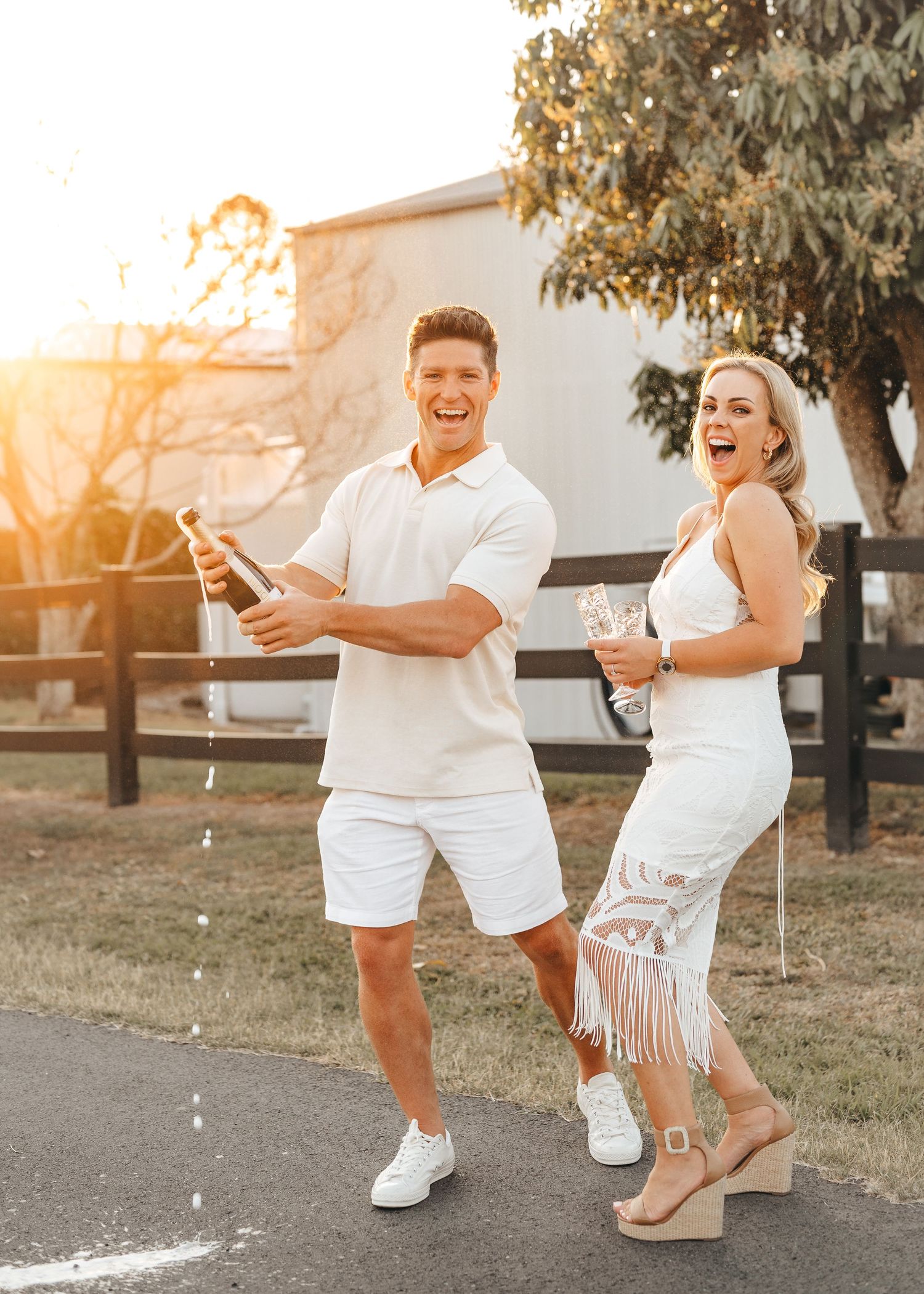 A beautiful moment captured at Gympie, Queensland of a stunning couple celebrating an exciting engagement session