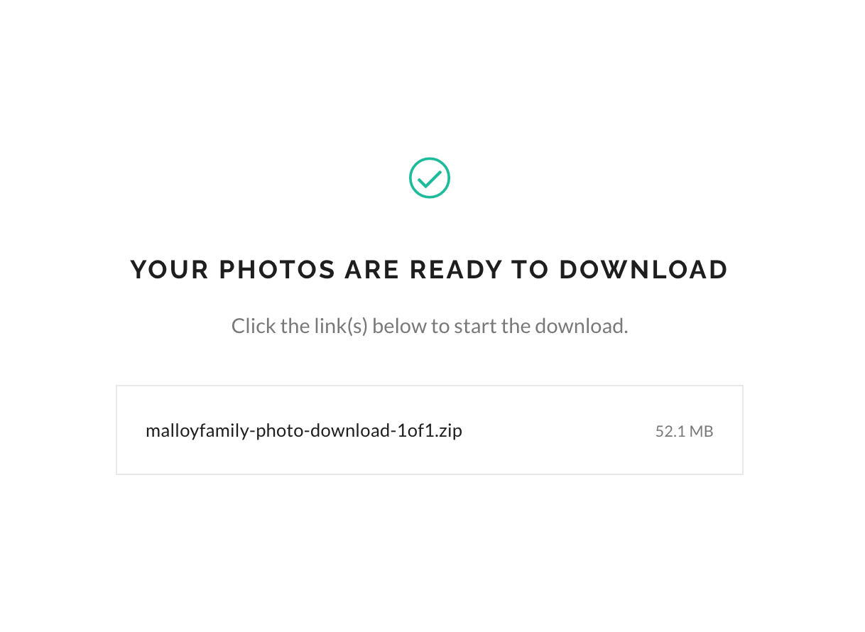 A simple download notification banner with text on a white background.