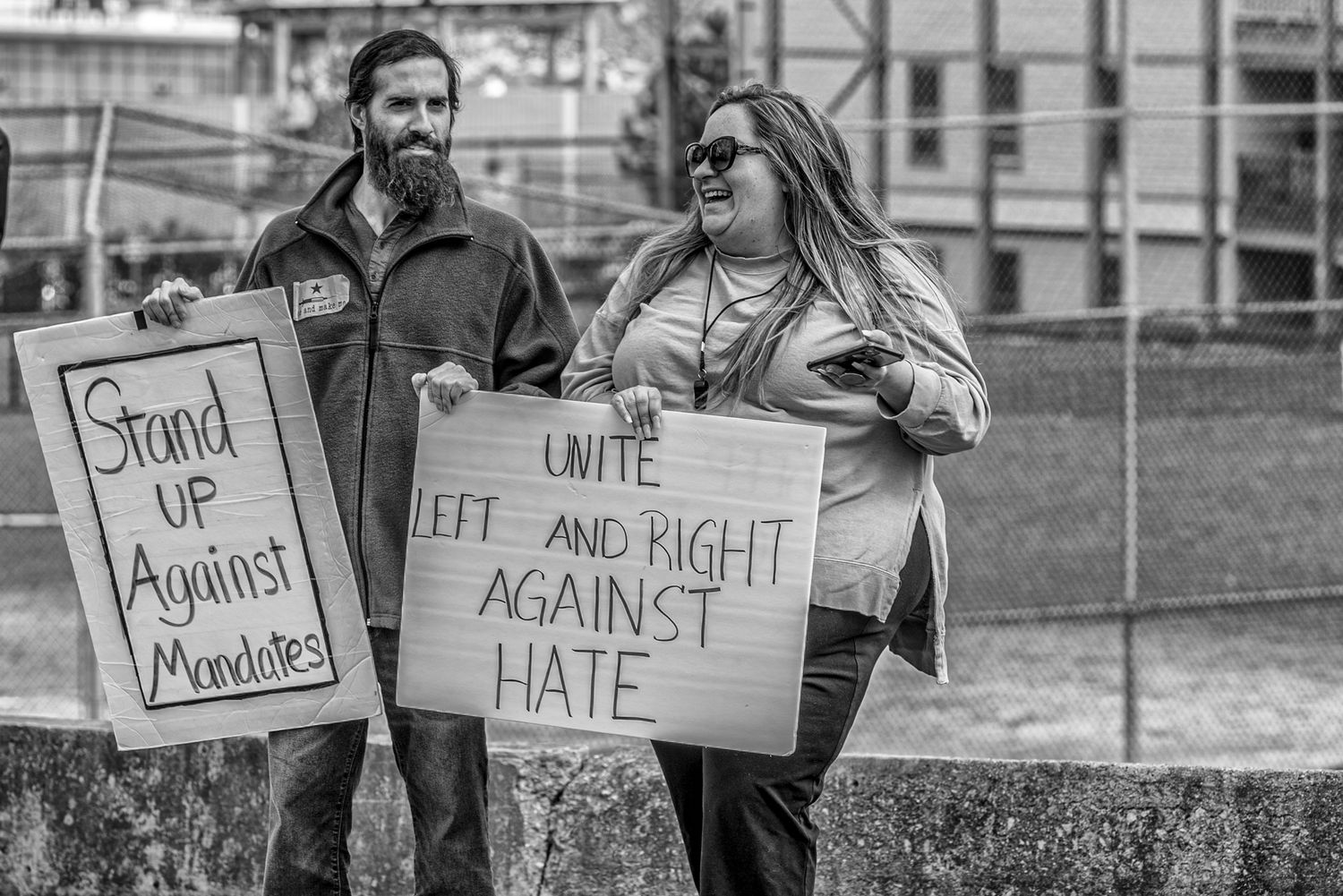 anti-nazi anti-vaccine anti-mask mandate protesters want to unite left & right against hate Photo by Lita Xú Líng Kelley