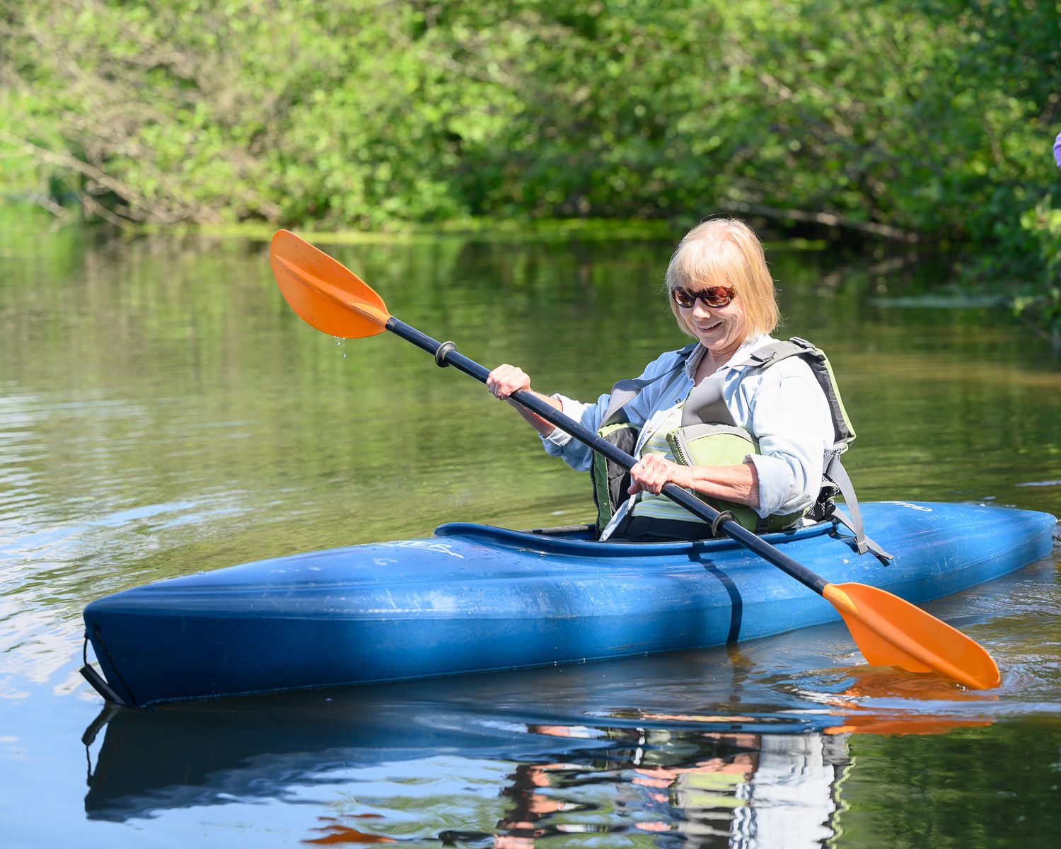 Woman in a kayak