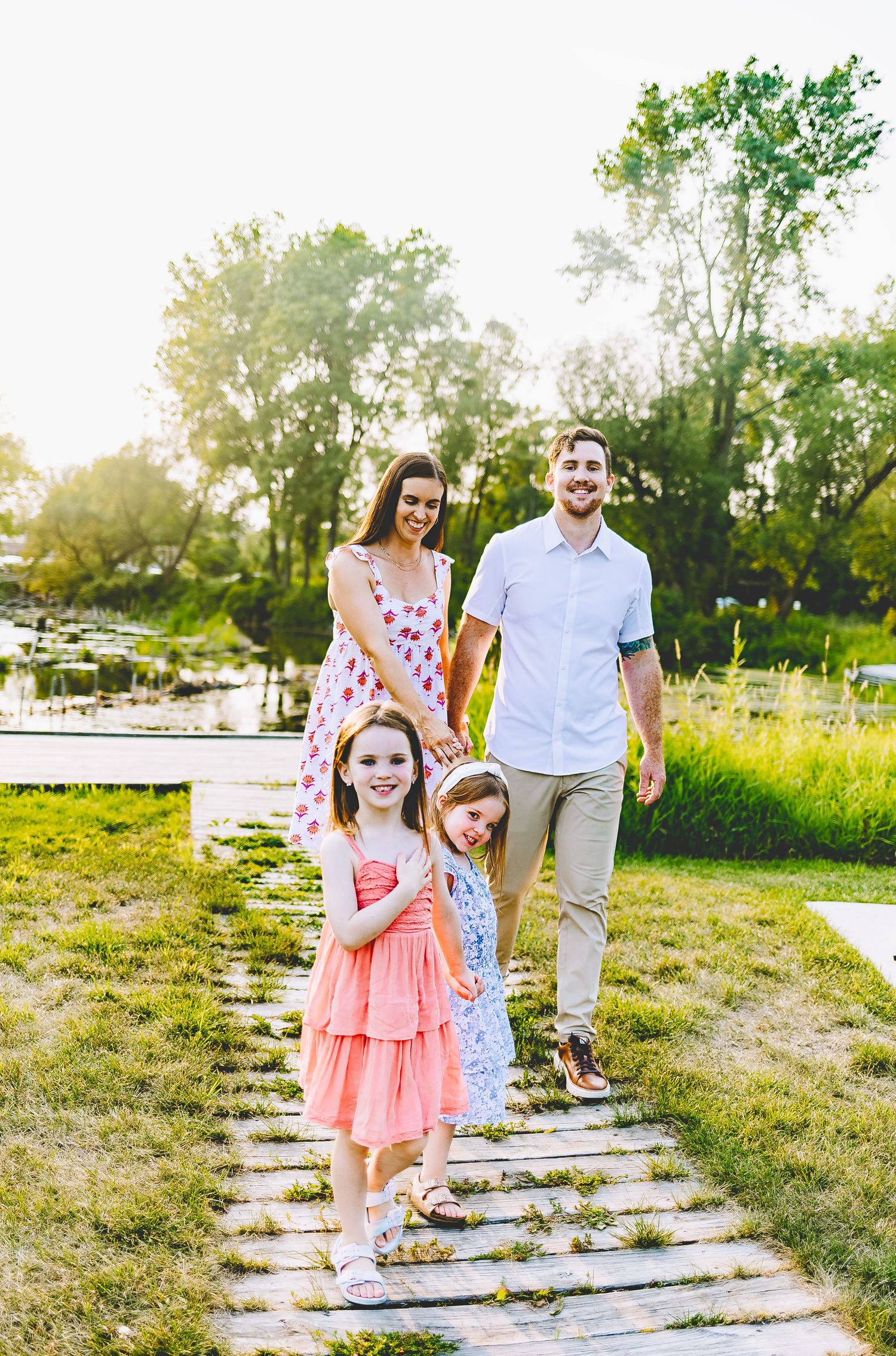 Candid family photos by the river pewaukee wi