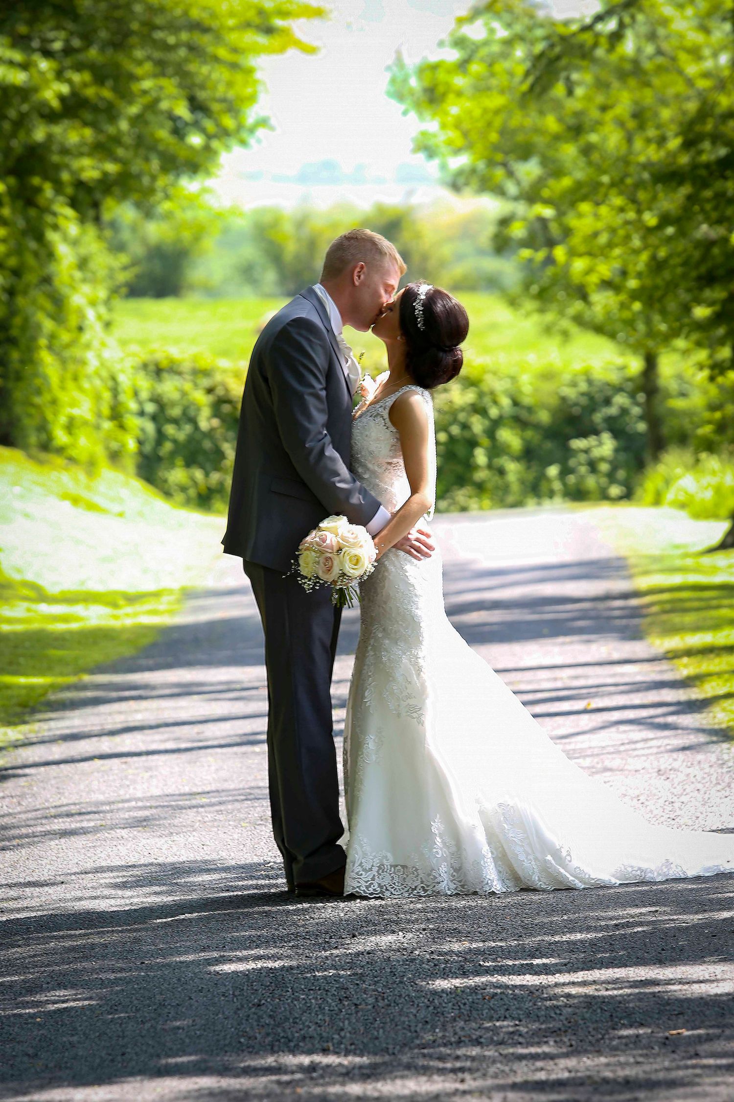 Hundith hill wedding photography between the tress, Cockermouth.