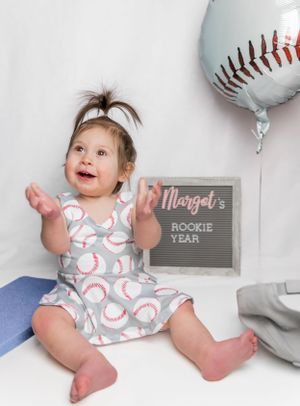 baby's first birthday photoshoot - baseball theme
