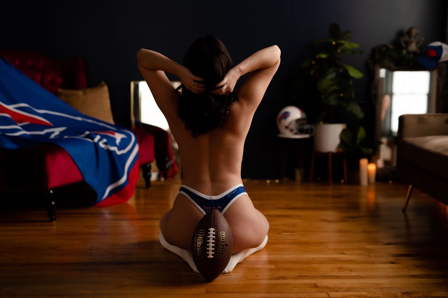 Buffalo Bills boudoir photoshoot with confident women.