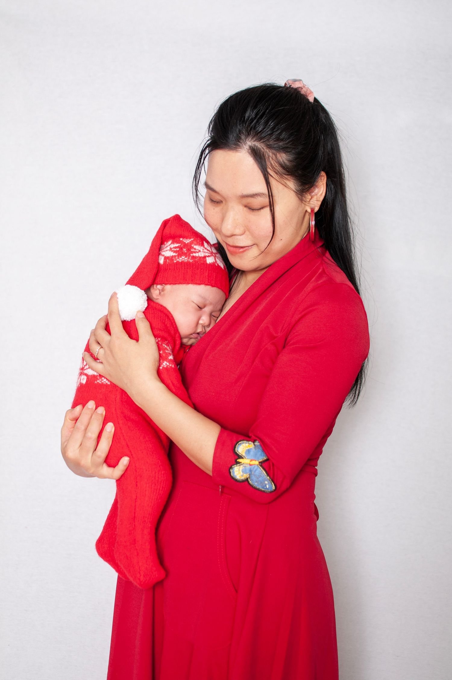 mom and baby holiday photo