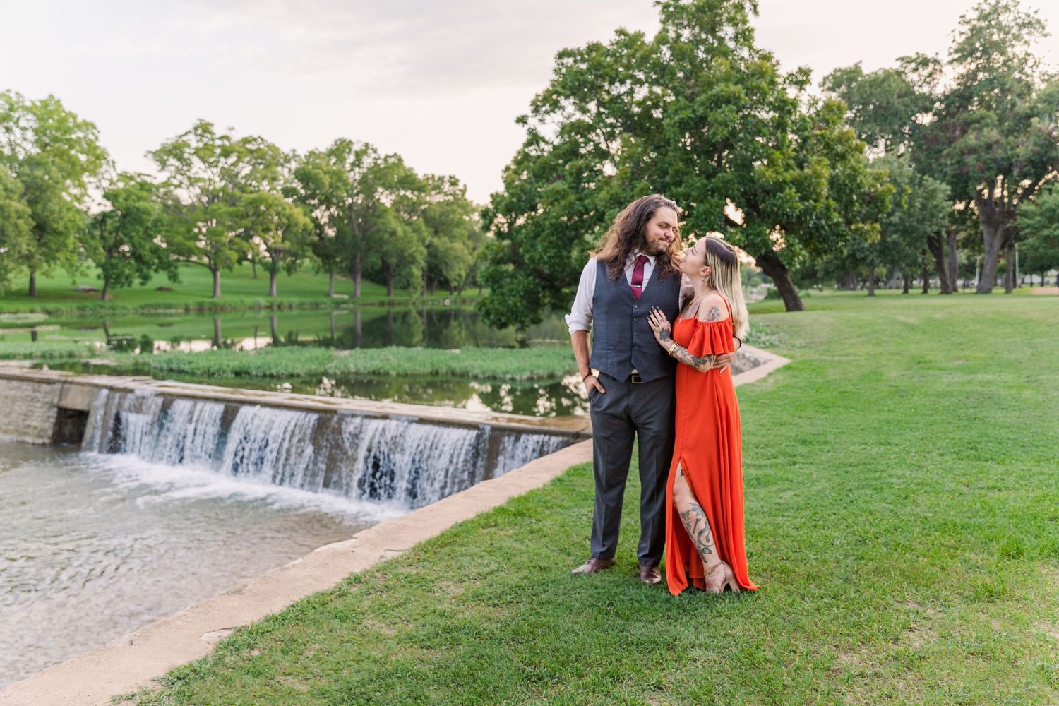 engagement portrait in San Gabriel Park