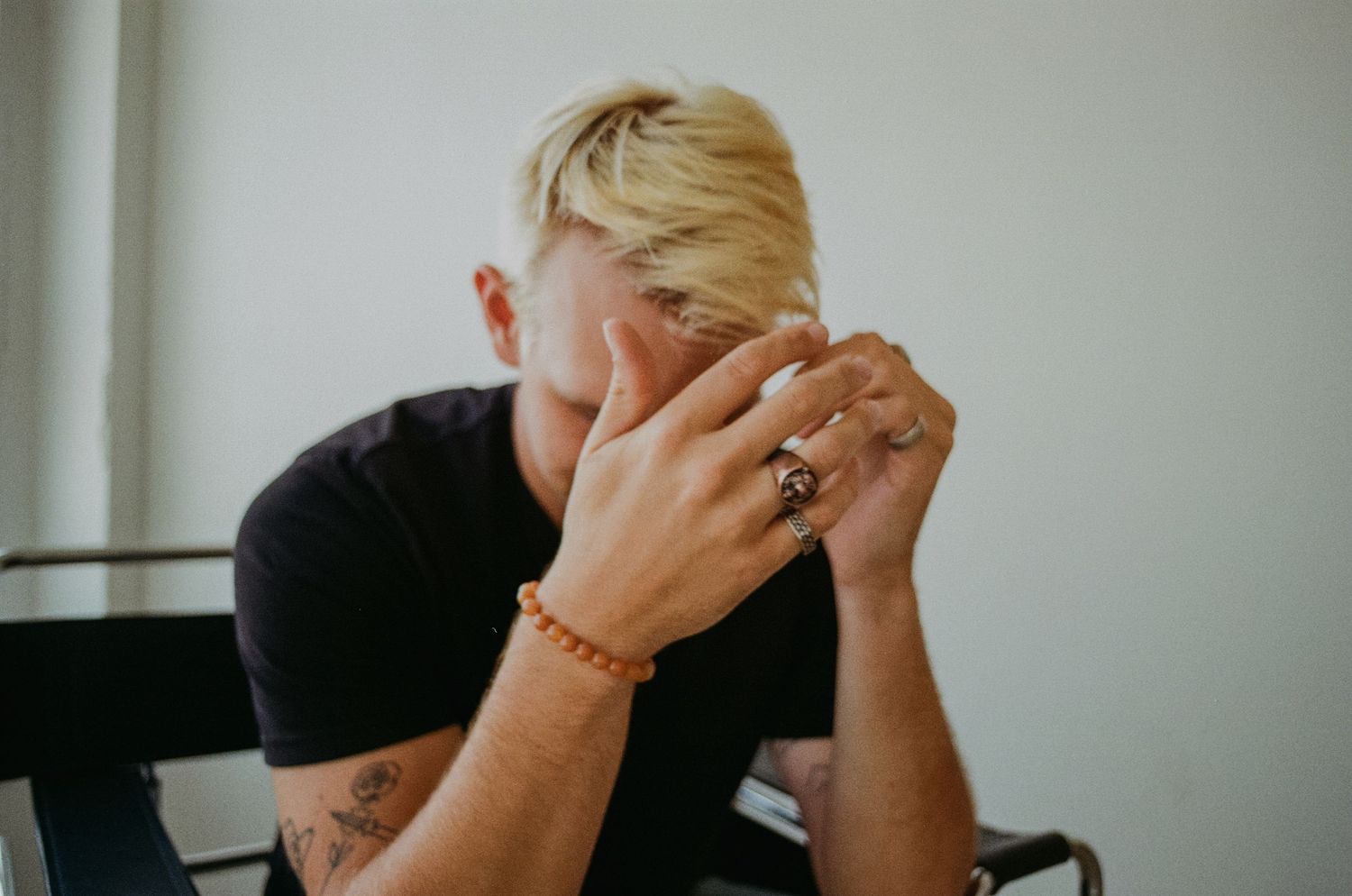 Studio photo of man in rings in downtown Los Angeles