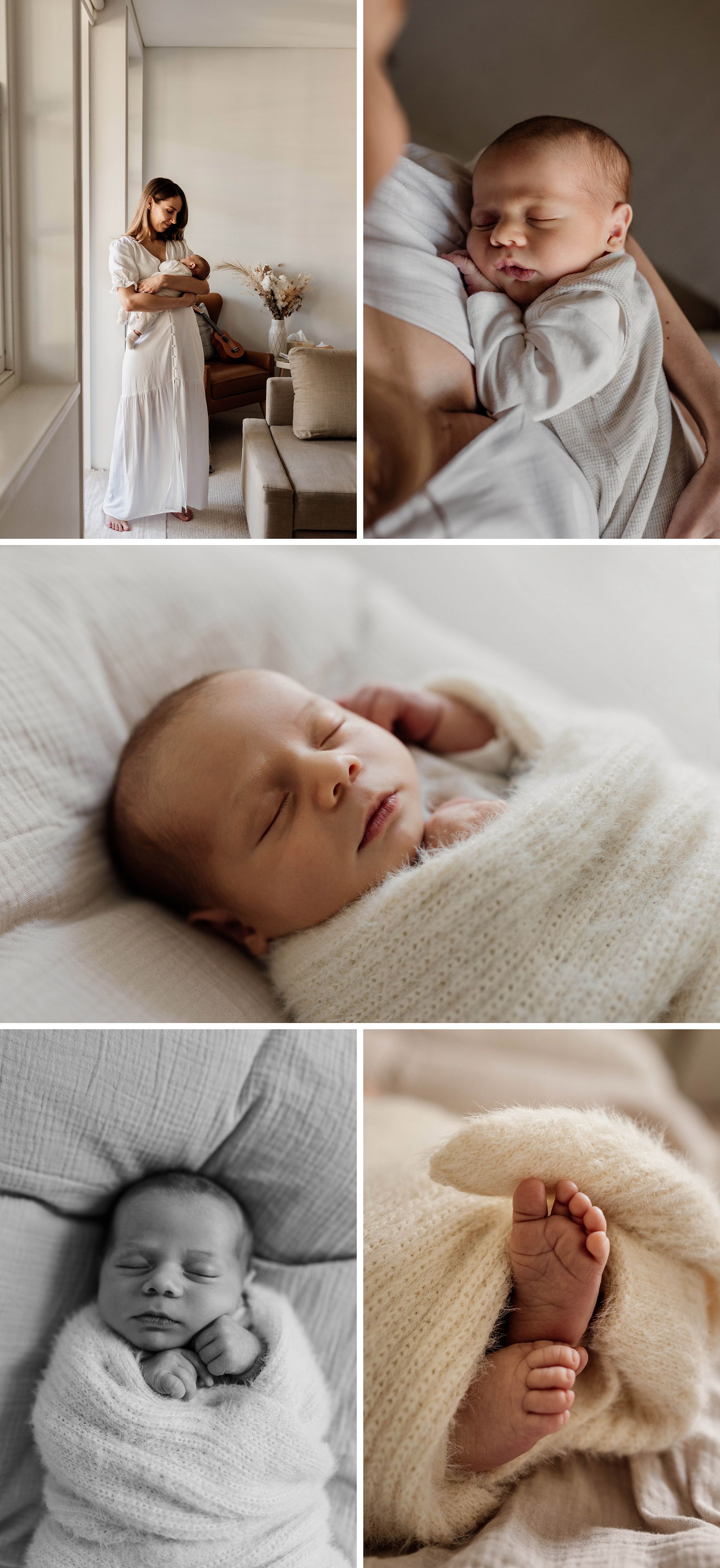 Baby sleeping during an In home newborn shoot in Sydney