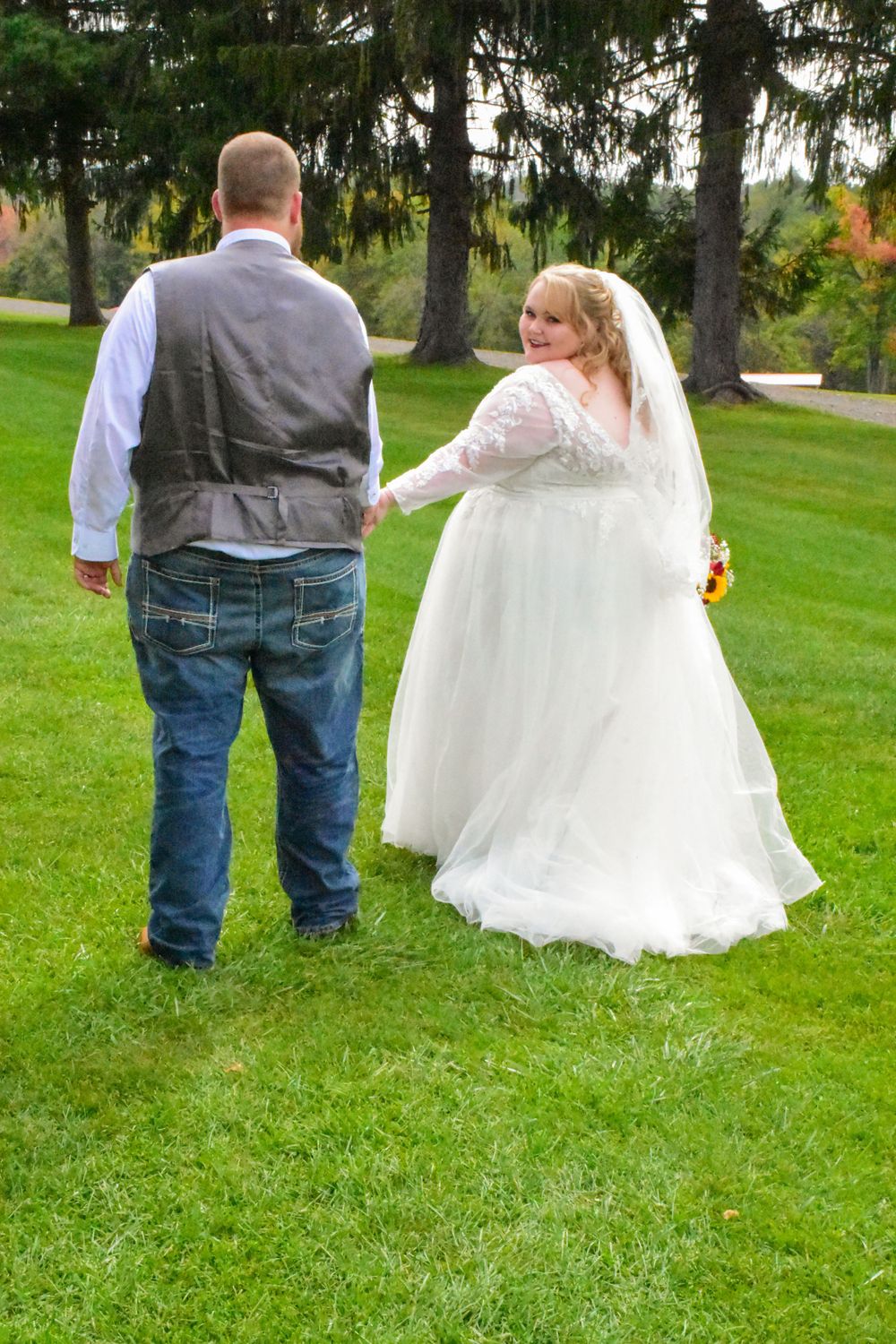 Newly-Wed outdoor bridals after the ceremony