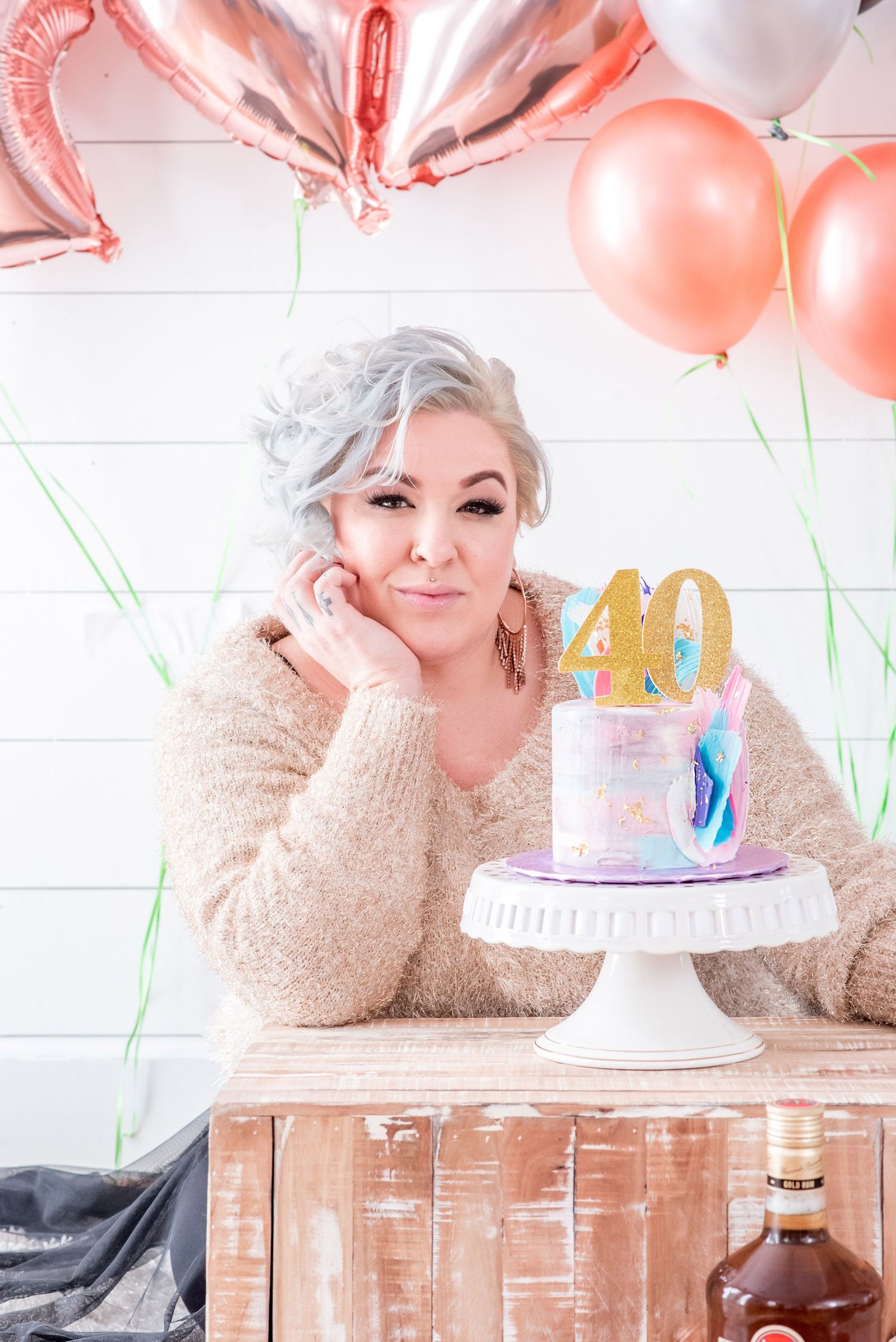 a photo of a woman celebrating her 40th birthday