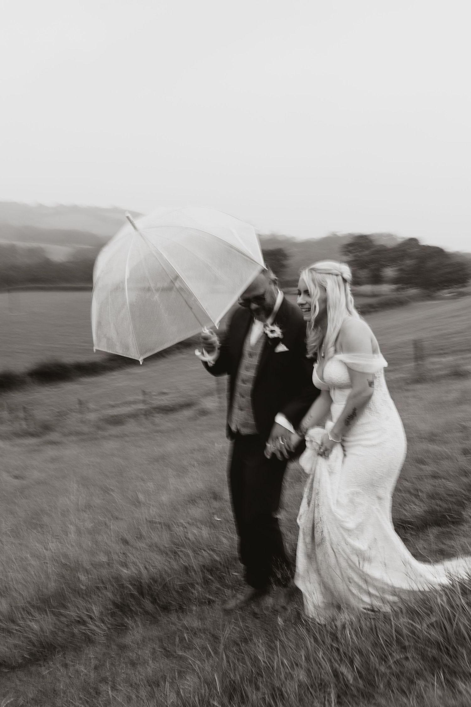 Gorgeous motion blurr of couple at Glyngynwydd Wedding Barns, Llanidloes