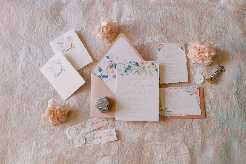 Invitation suite and bridal details Edgewood Estate Temple, GA