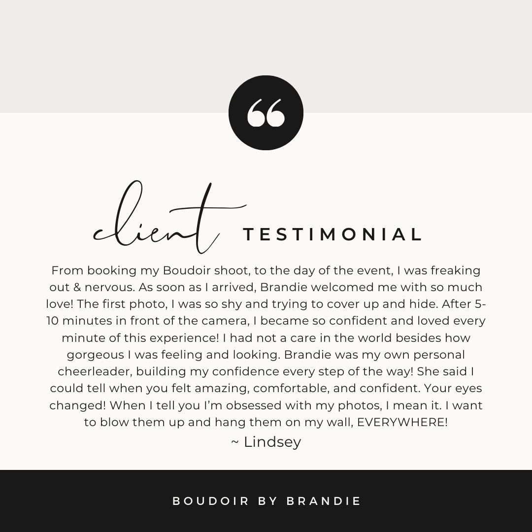 client testimonial boudoir by brandie michigan boudoir photographer near detroit