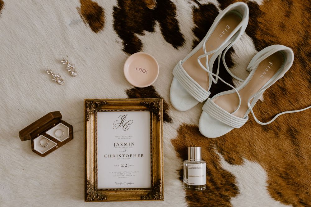 Bridal details in at the wedding venue Triple T farms in, Fruitdale Alabama