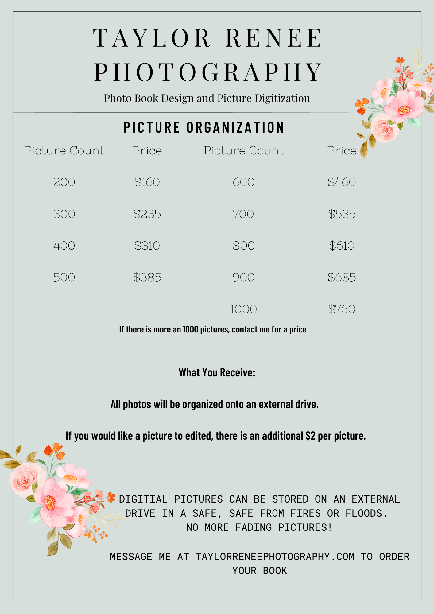 Ready to sa Order a photo book from Taylor Renee Photography for endless memories. Photo organization prices