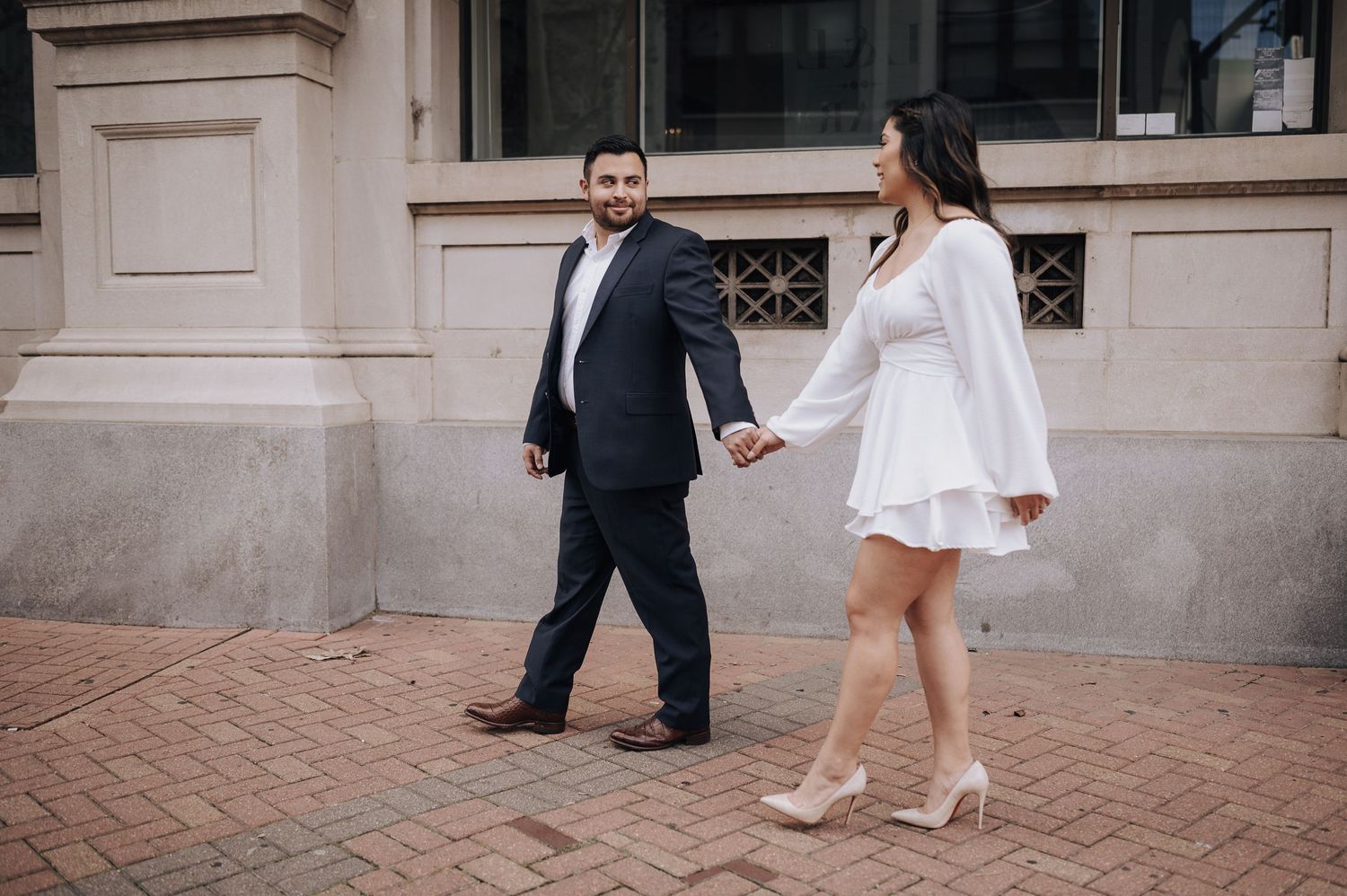 Hispanic couple's engagement photo in Houston, Tx.