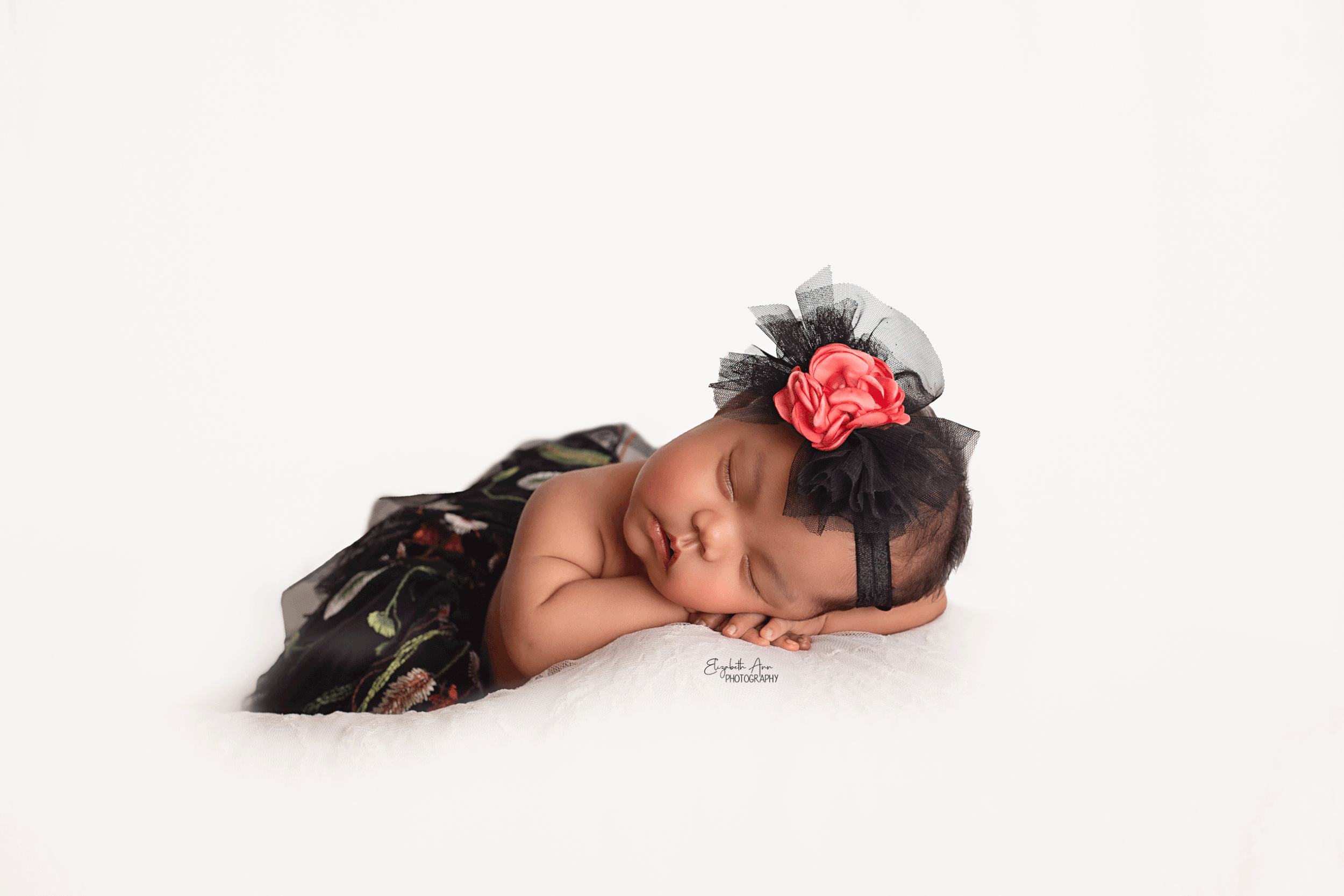 Portrait of newborn baby girl wearing a tutu, Wisconsin photographer