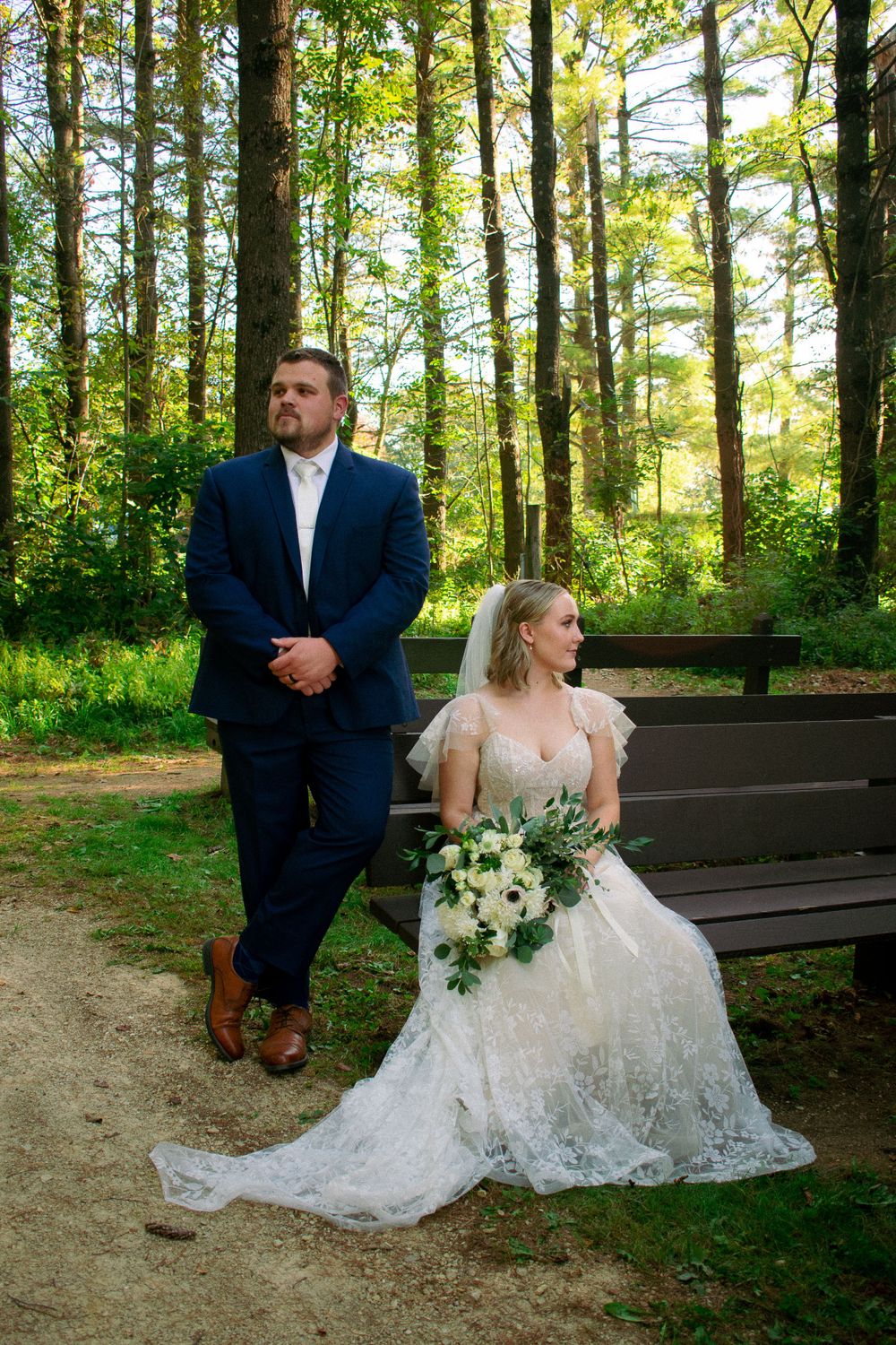 Wisconsin Wedding - a editorial style photo of the couple located at Wildcat Mountain State Park in Ontario, WI