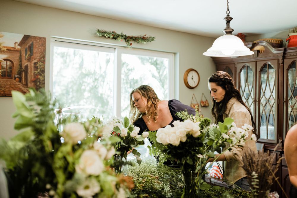 Homemade Bouquet Intimate Backyard Wedding: Olalla Washington