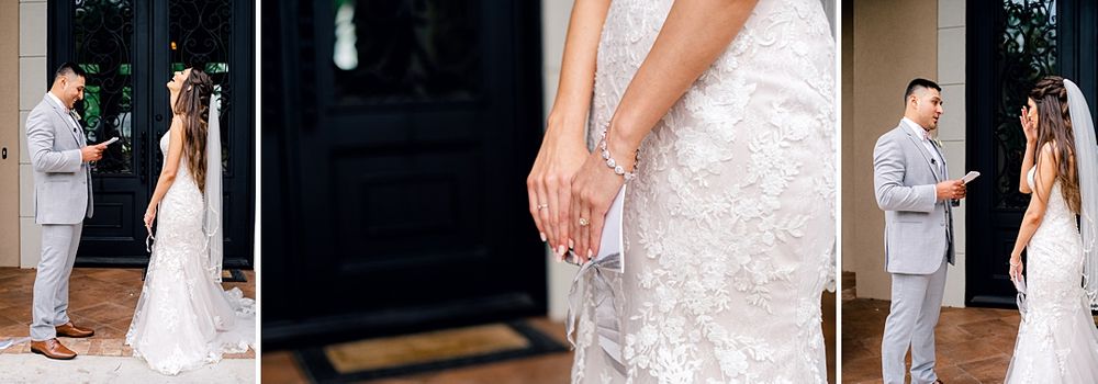 Intimate wedding moments captured in an indoor venue setting.