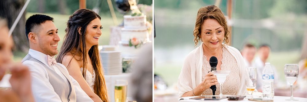 A wedding reception series showing toasts and special moments during the celebration.