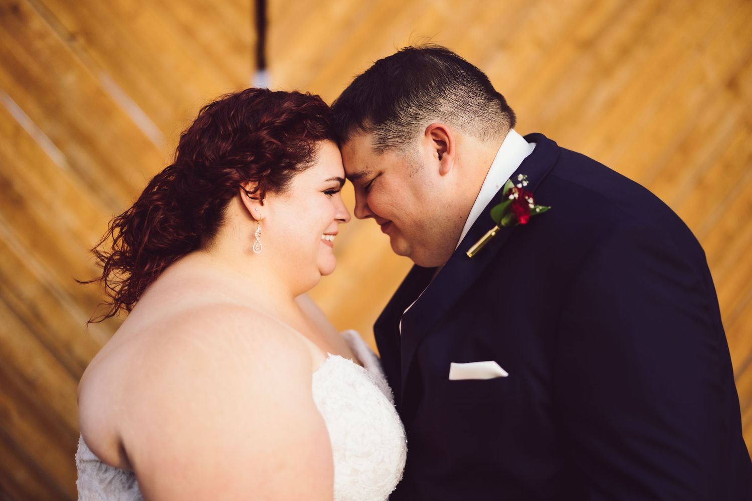 Couple posing on their wedding day