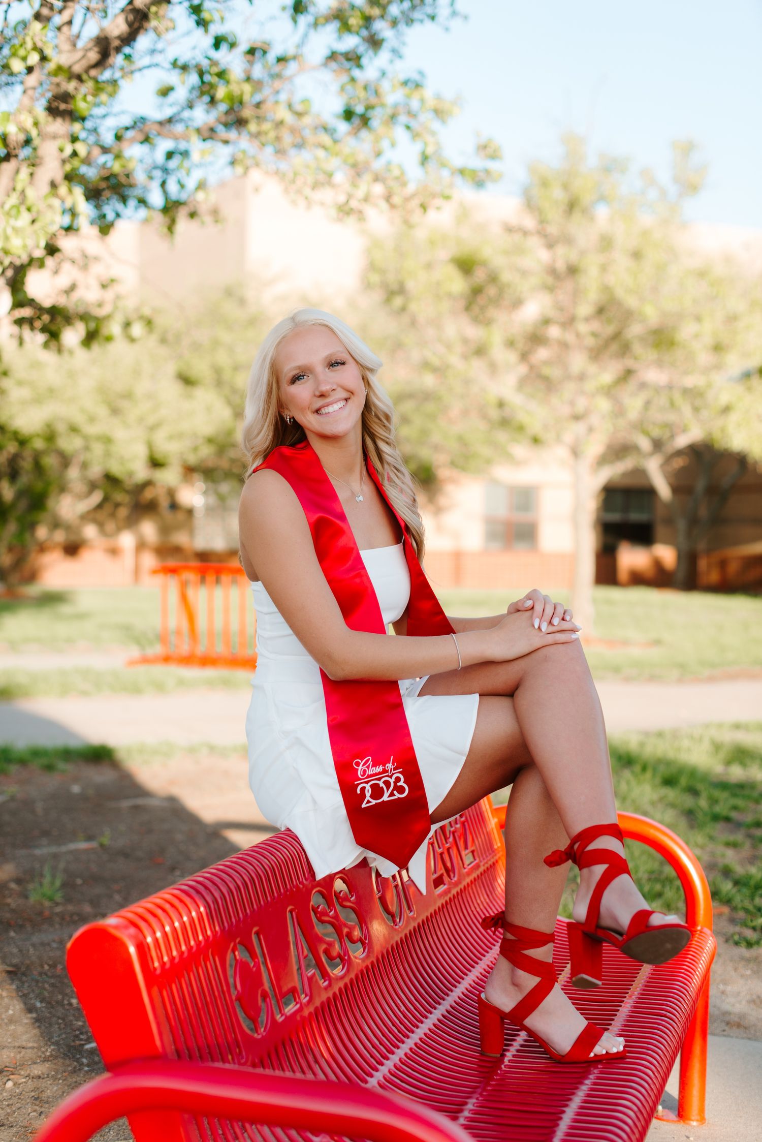 High school senior pictures with cap and gown at Rose Hill in Wichita KS Kansas