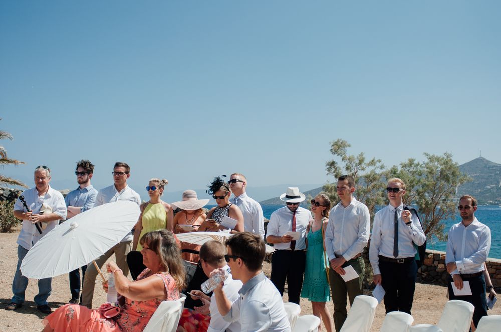 minimal grecian beach wedding in Elounda, Crete