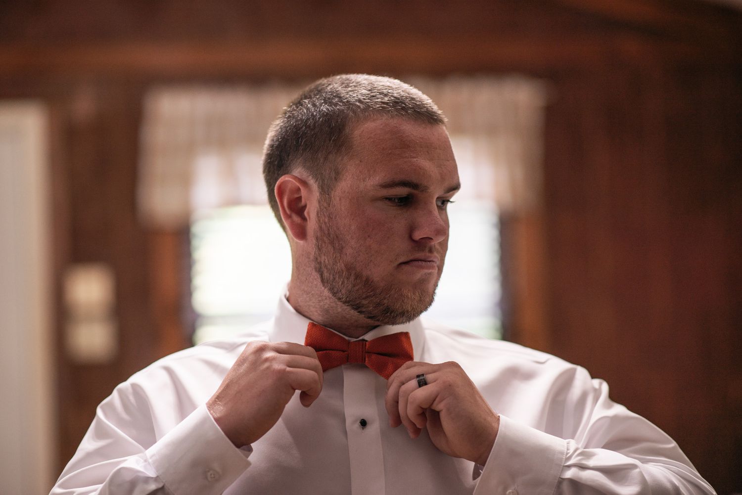 The groom is ready for the big day.