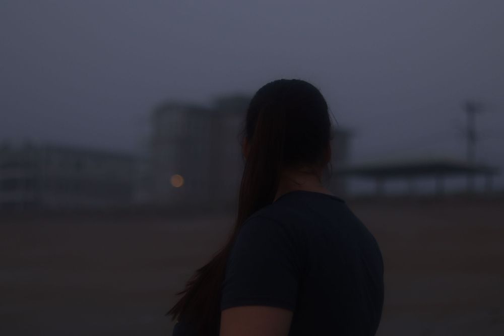 Moody shoot at the beach in New Hampshire portrait