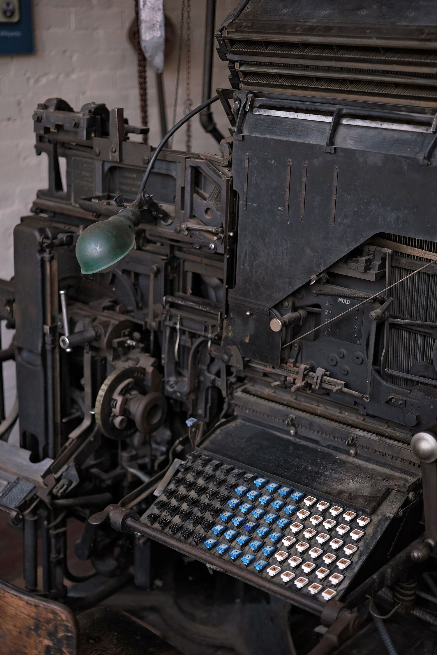 Machinery inside a printing press shop