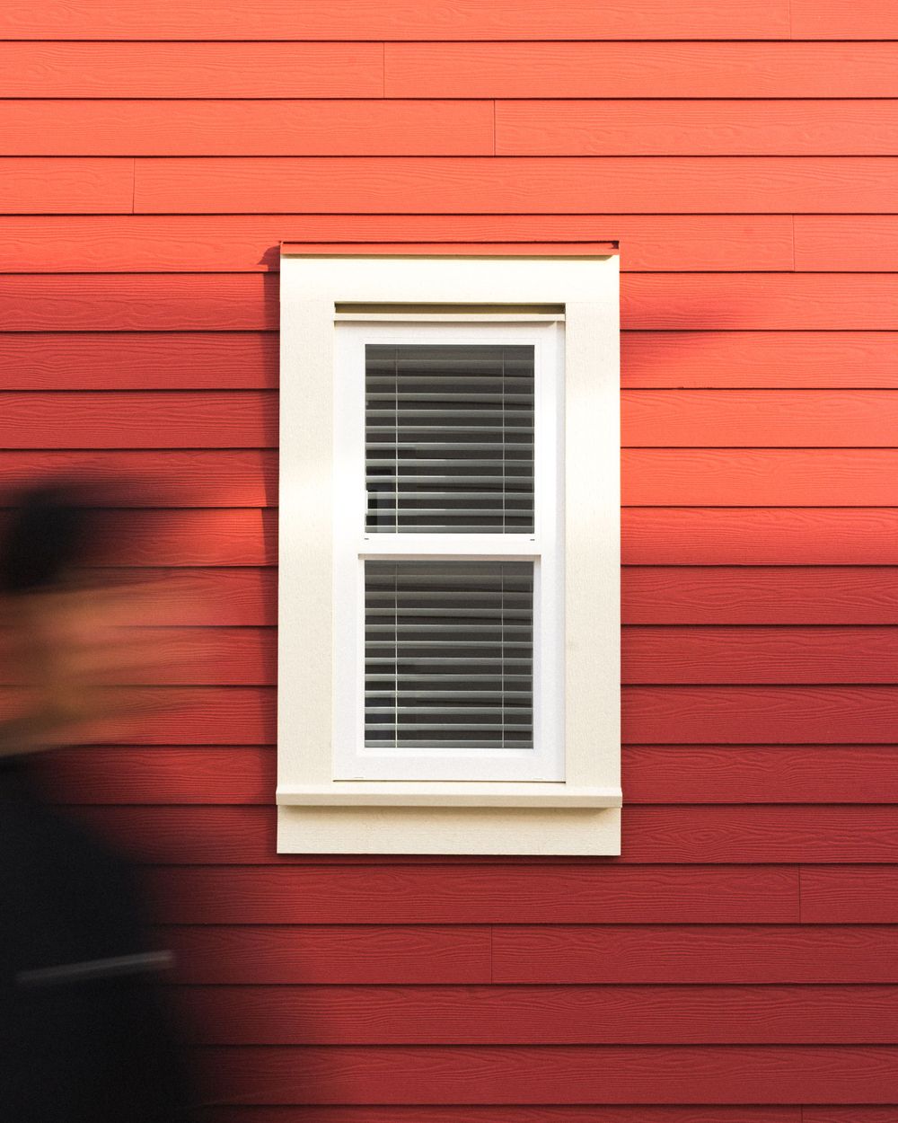 The window of a red house
