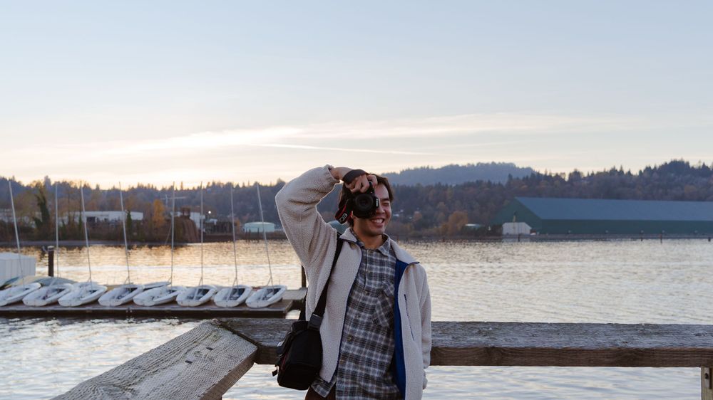 A person taking a photo
