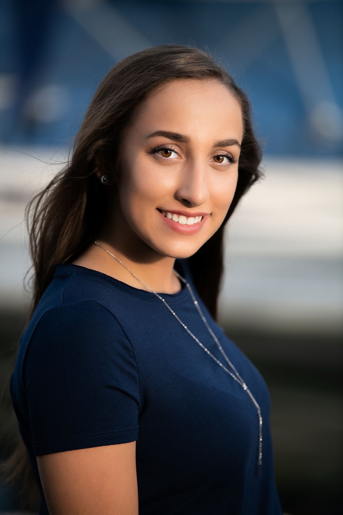 Navy Blue, long hair, Marina in Lake City, Senior Photos