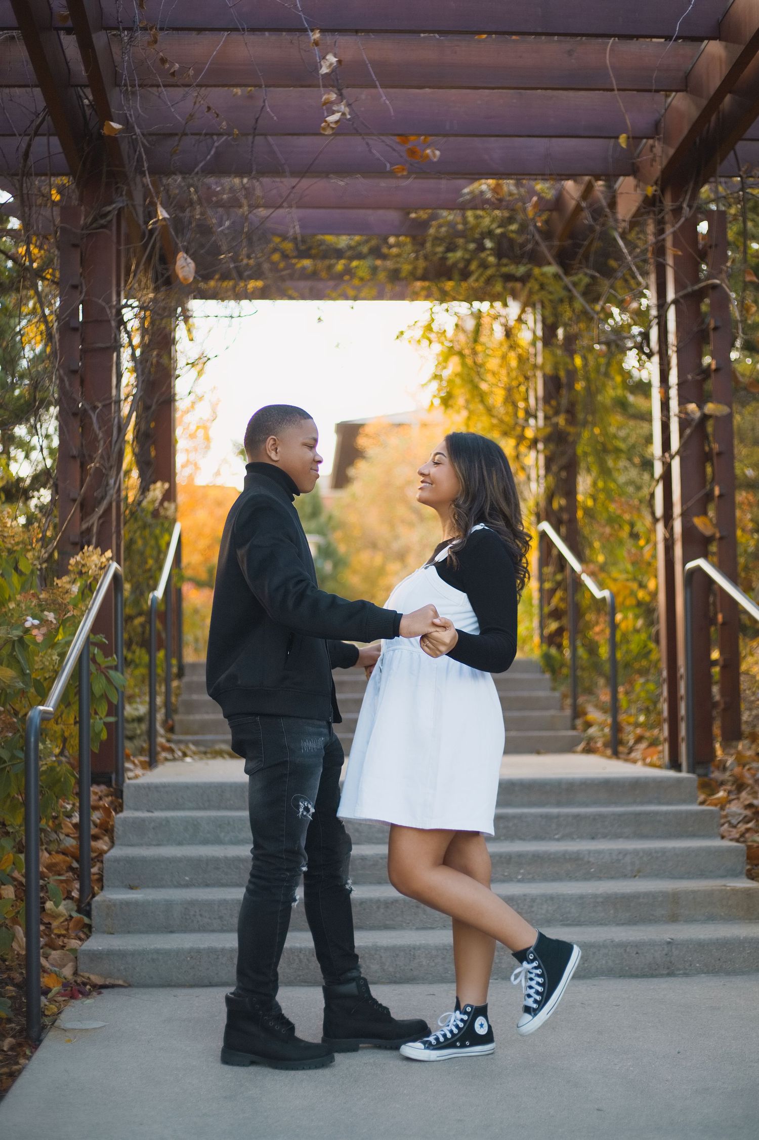 Senior photos couple fall colors verona wi epic