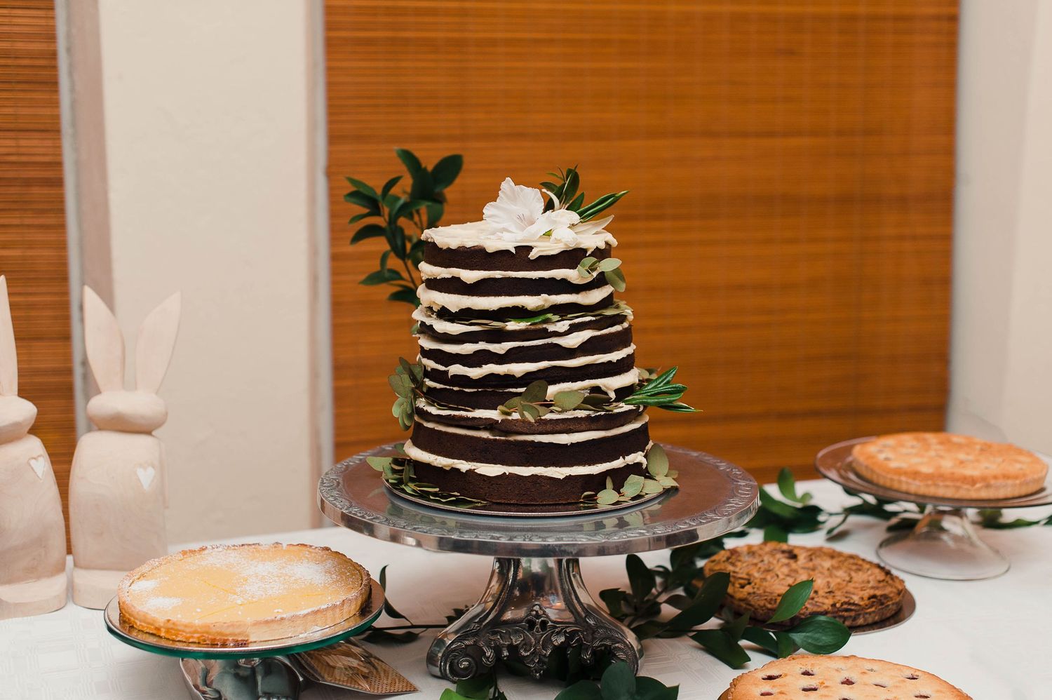 layered chocolate wedding cake