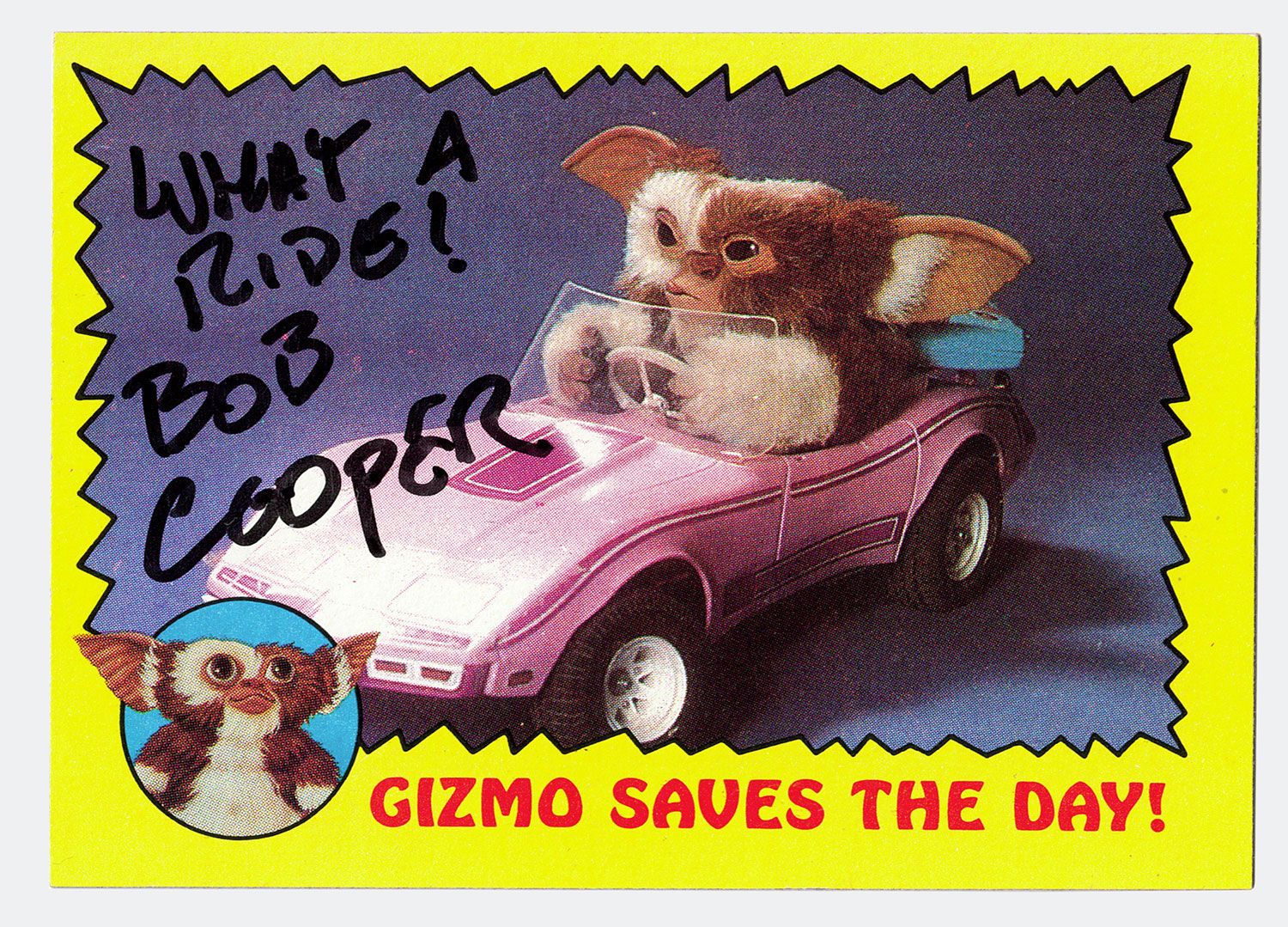 Signed Gremlins movie trading card