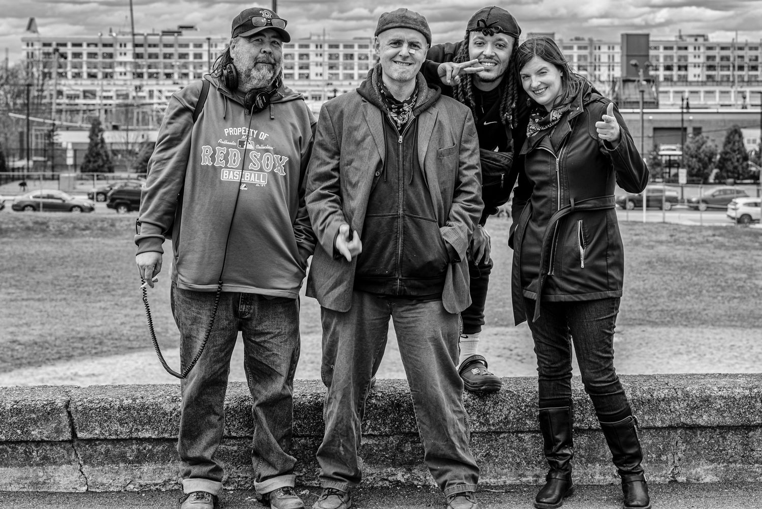 Dave G, Rod Webber, Ernst Jean Jaques Jr, aka Shimmy, & Lauren Pespisa at M St Park, South Boston, MA.