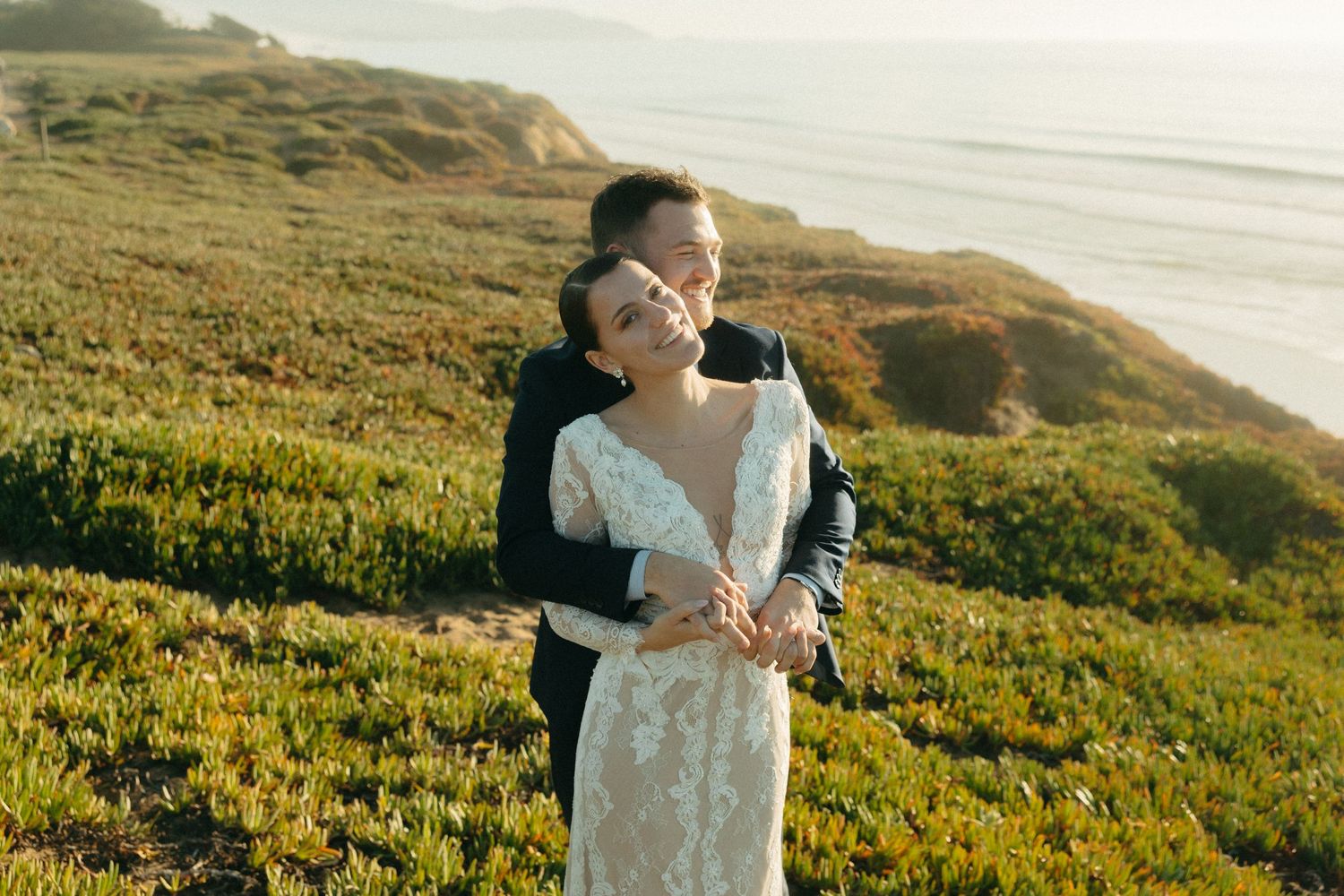 Bride and groom portraits from a San Francisco elopement