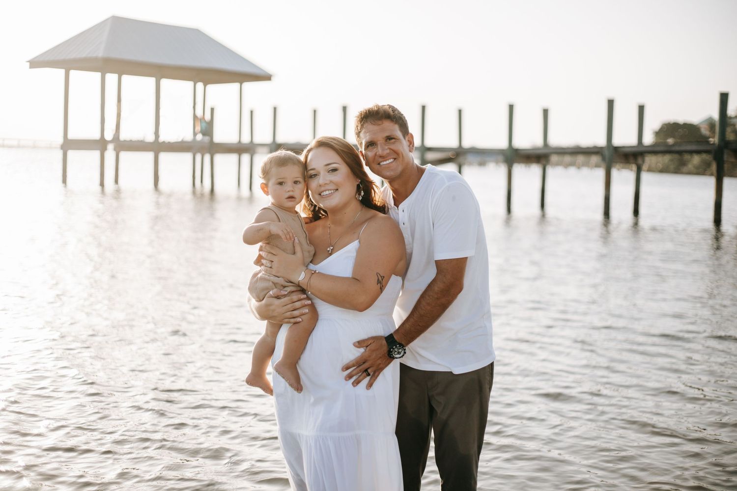 Family photography during golden hour at the beach