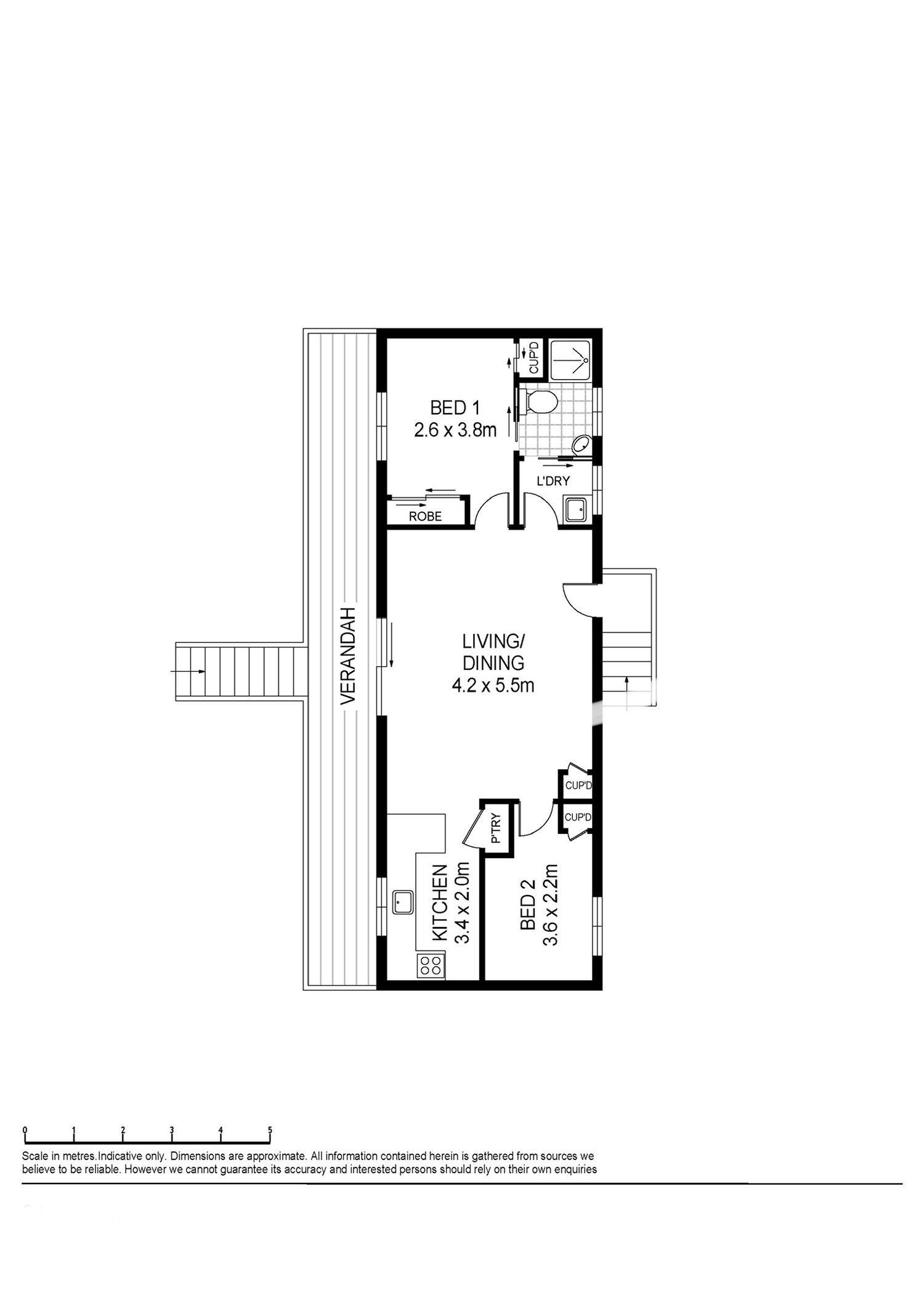 Simplified floor plan design showing bedroom and living space arrangements with dimensions.