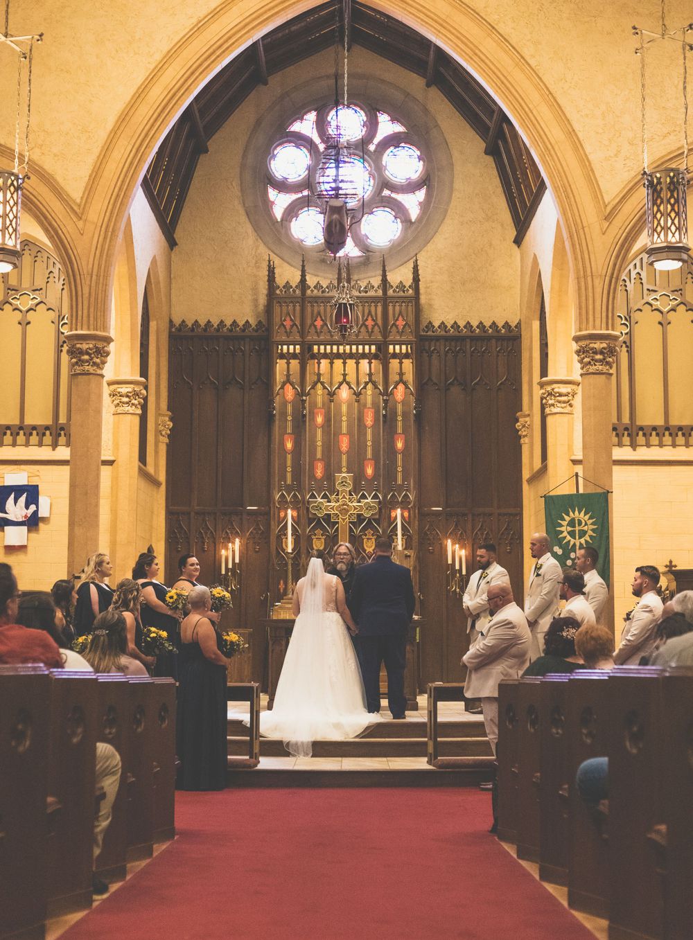 Down the isle wedding shot