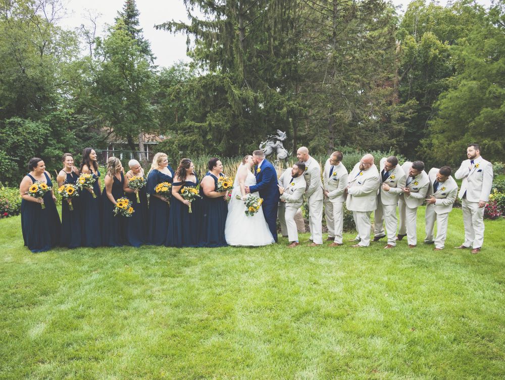 Wedding party group shot after ceremony