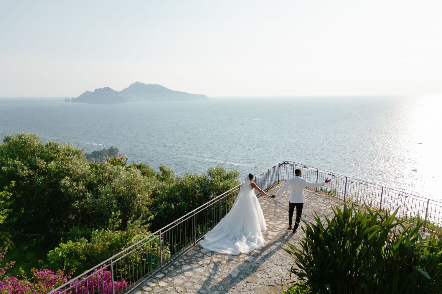 Couple at their destination wedding at Amalfi Coast