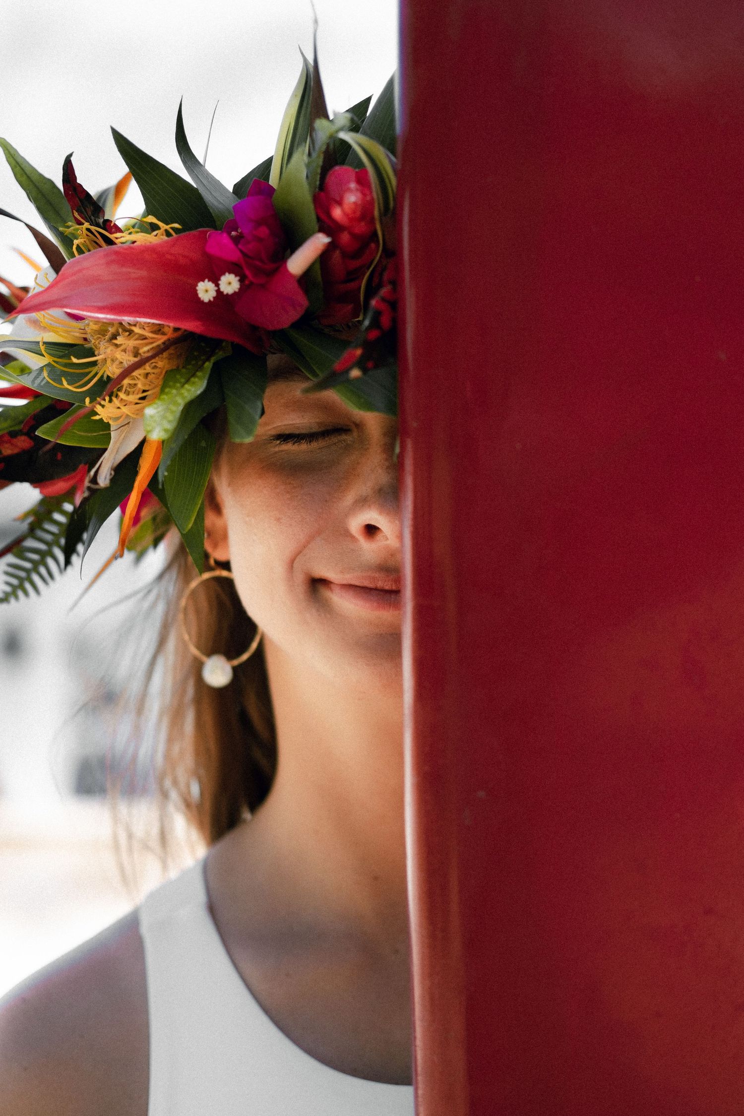 <img src="girl_wearing_lei_poo.jpg" alt="Girl is wearing a beautiful lei po'o, embracing the spirit of Hawaii.">