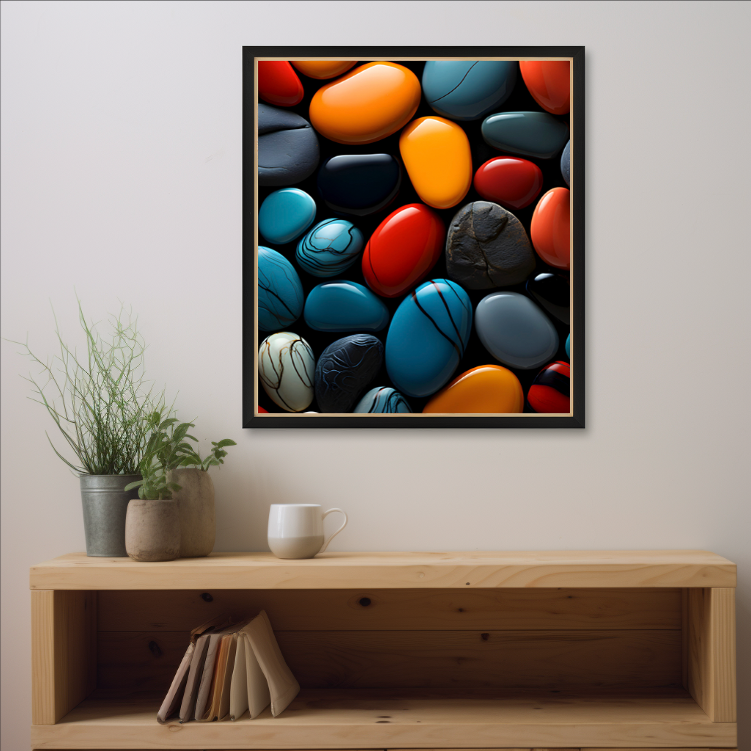 Framed Wall Art From Ai Art Depot on A Customers Wall in Living room