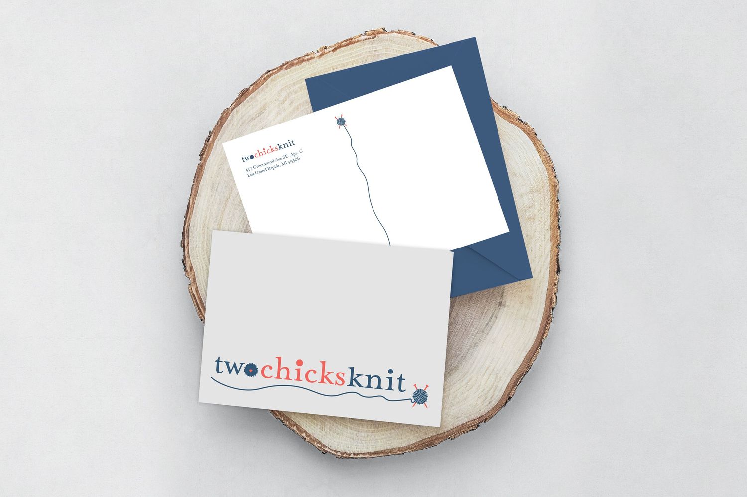 Two Chicks Knit Postcard