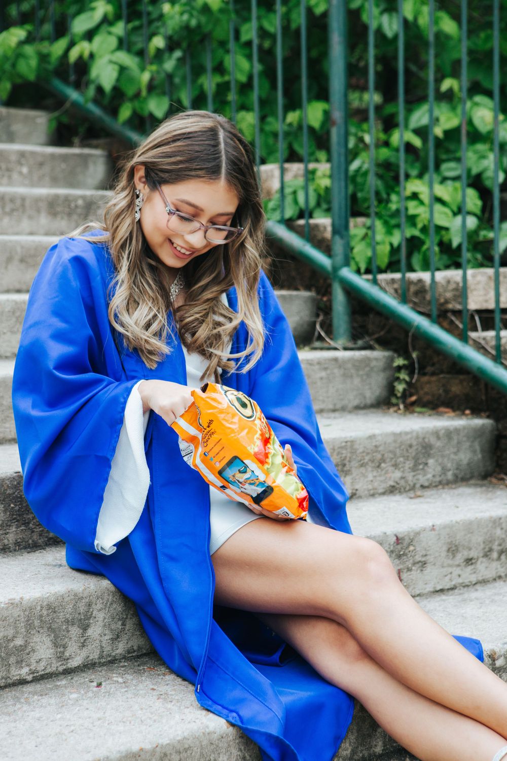senior photos, candid, gown, downtown