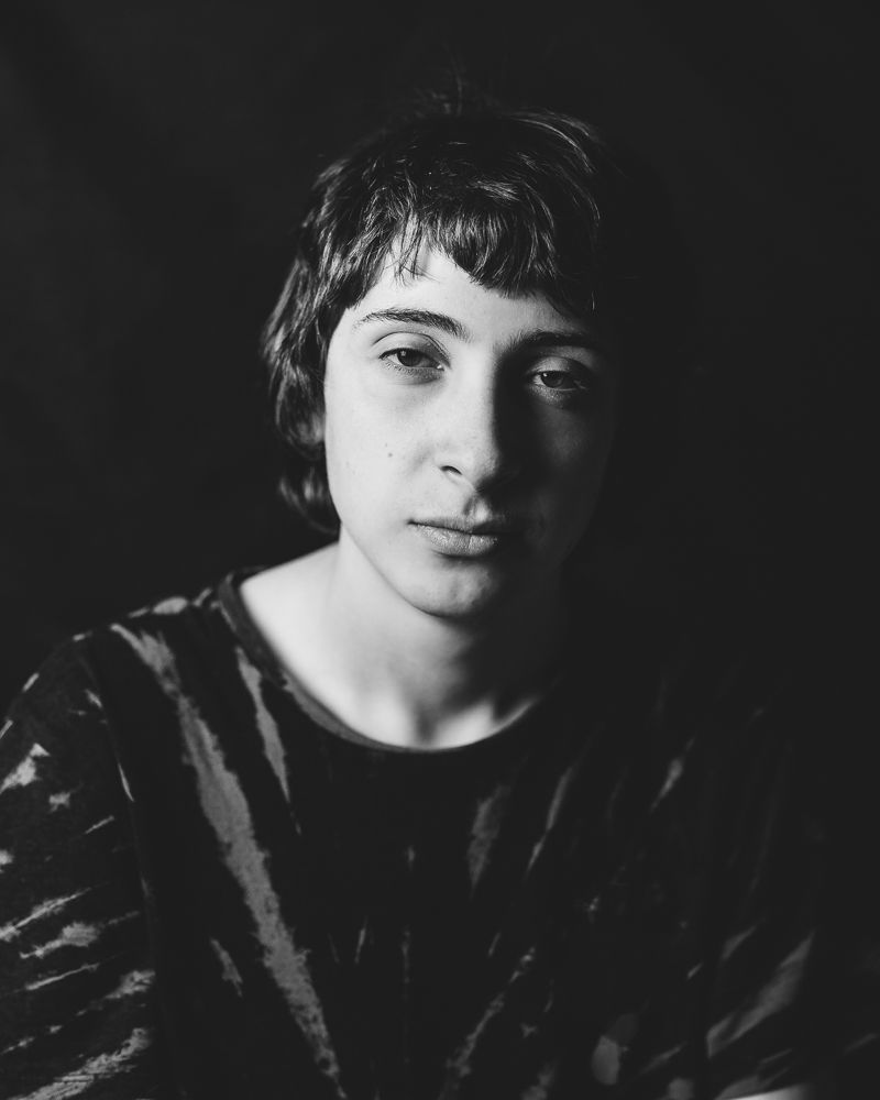 teen black and white dramatic headshot Michelle Deppe Photography studio Kaysville Utah