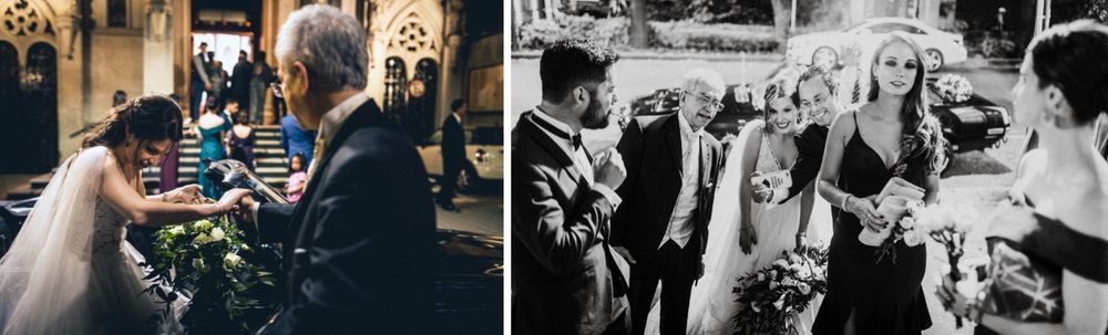 Black and white wedding candids showcase emotional moments during ceremony.